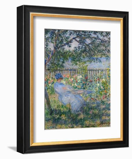 The Terrace at Vétheuil-Claude Monet-Framed Giclee Print