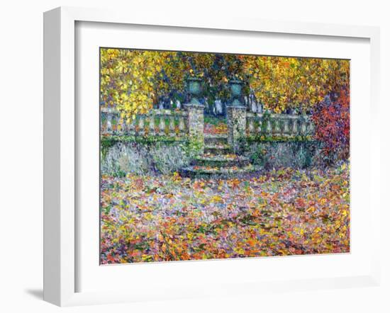 The Terrace in the Autumn, Gerberoy, 1922-Henri Eugene Augustin Le Sidaner-Framed Giclee Print