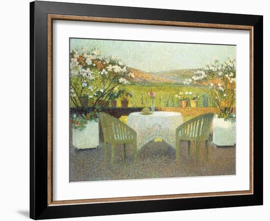 The Terrace in the Sun, La Terasse en Soleillee, 1920-Henri Martin-Framed Giclee Print