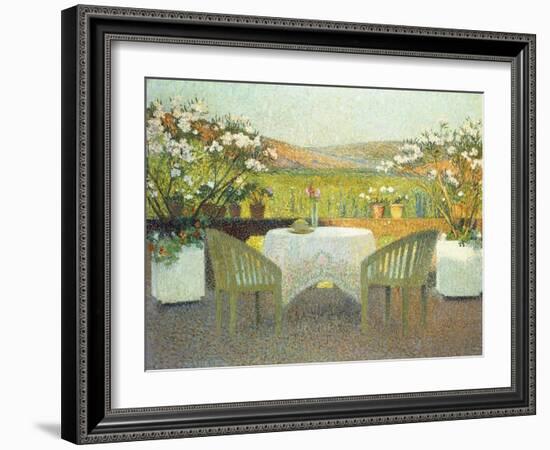 The Terrace in the Sun, La Terasse en Soleillee, 1920-Henri Martin-Framed Giclee Print