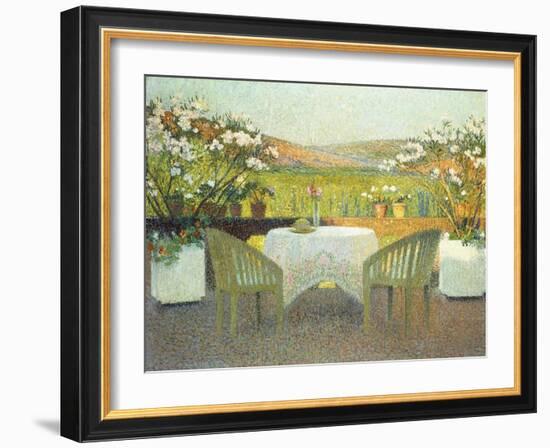 The Terrace in the Sun, La Terasse en Soleillee, 1920-Henri Martin-Framed Giclee Print