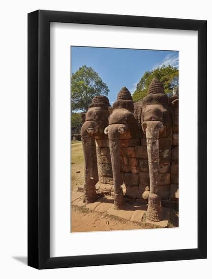 The Terrace of the Elephants, Angkor Thom, Angkor World Heritage Site, Siem Reap, Cambodia-David Wall-Framed Photographic Print