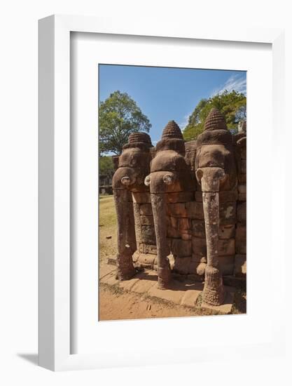 The Terrace of the Elephants, Angkor Thom, Angkor World Heritage Site, Siem Reap, Cambodia-David Wall-Framed Photographic Print
