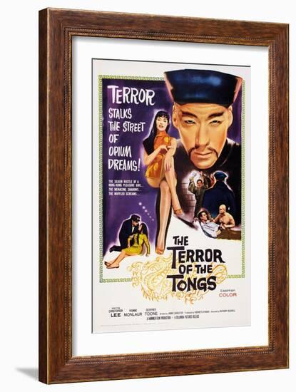 The Terror of the Tongs, from Left: Yvonne Monlaur, Christopher Lee, 1961-null-Framed Art Print