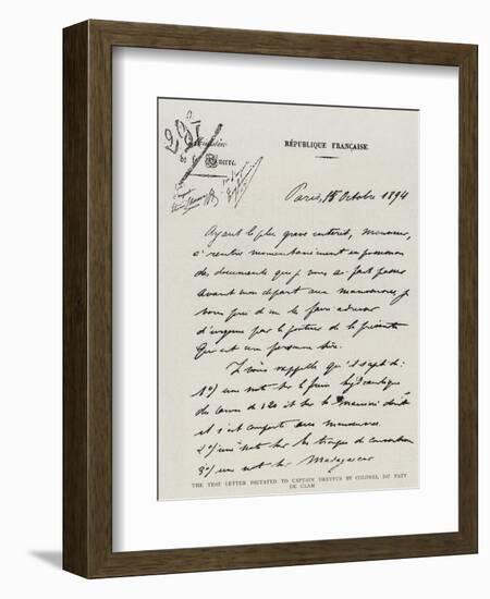 The Test Letter Dictated to Captain Dreyfus by Colonel Du Paty De Clam-null-Framed Giclee Print