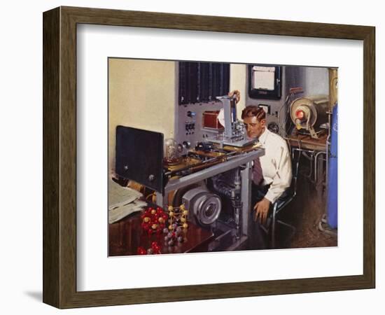 The Testing of Magnetic Alloys at the Development and Research Laboratory, Birmingham (Colour Litho-Terence Cuneo-Framed Giclee Print