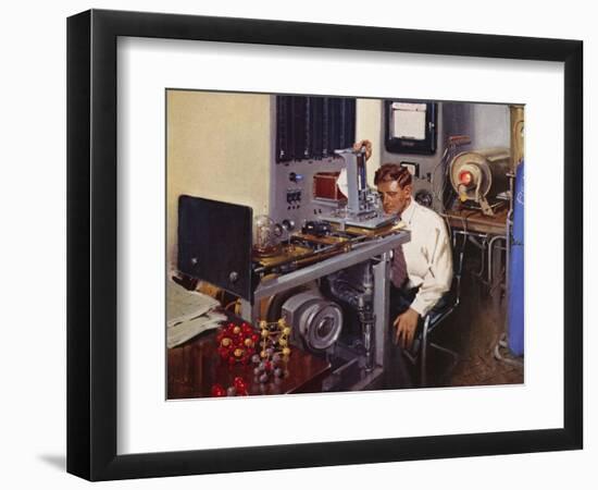 The Testing of Magnetic Alloys at the Development and Research Laboratory, Birmingham (Colour Litho-Terence Cuneo-Framed Giclee Print