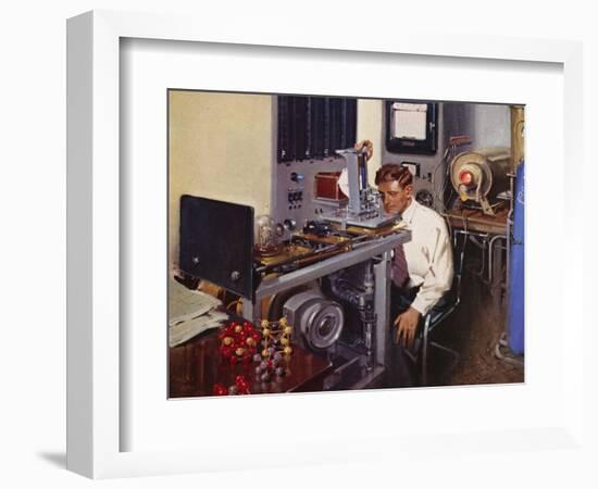 The Testing of Magnetic Alloys at the Development and Research Laboratory, Birmingham (Colour Litho-Terence Cuneo-Framed Giclee Print