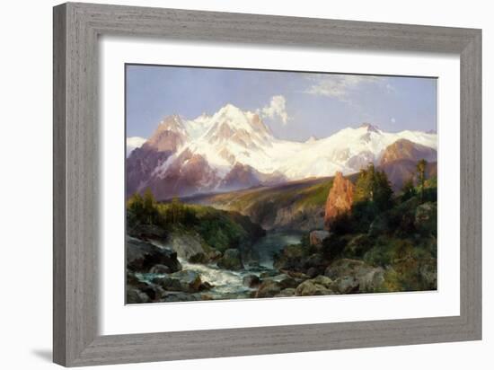 The Teton Range, 1897-Thomas Moran-Framed Giclee Print