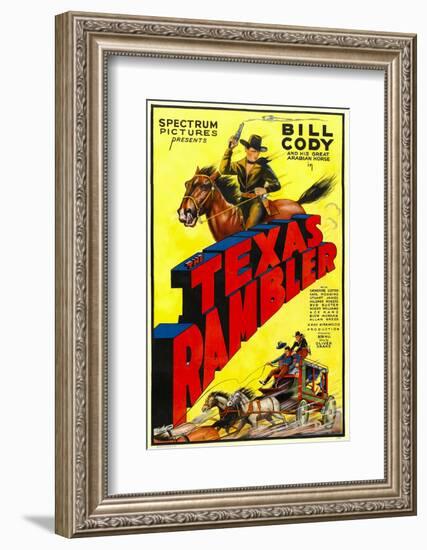 The Texas Rambler, Top Half: Bill Cody, 1935-null-Framed Photo