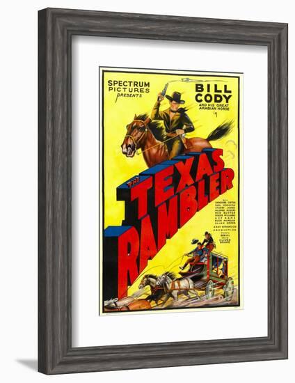 The Texas Rambler, Top Half: Bill Cody, 1935--Framed Photo