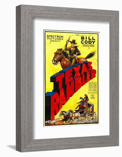 The Texas Rambler, Top Half: Bill Cody, 1935-null-Framed Photo