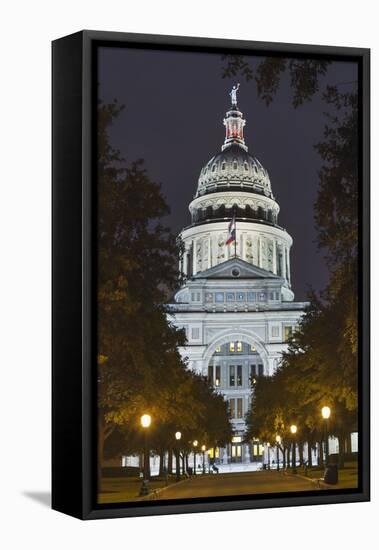 The Texas State Capitol Building in Austin, Texas.-Jon Hicks-Framed Premier Image Canvas