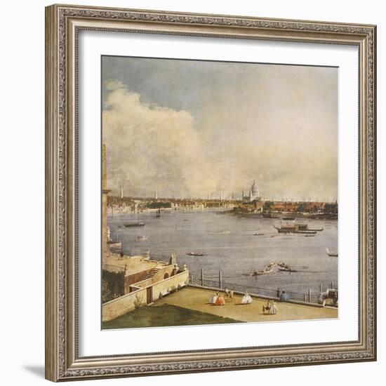 The Thames and the City of London from Richmond House, Whitehall, Westminster, C1747-Canaletto-Framed Giclee Print