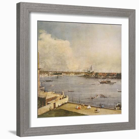 The Thames and the City of London from Richmond House, Whitehall, Westminster, C1747-Canaletto-Framed Giclee Print
