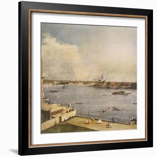 The Thames and the City of London from Richmond House, Whitehall, Westminster, C1747-Canaletto-Framed Giclee Print