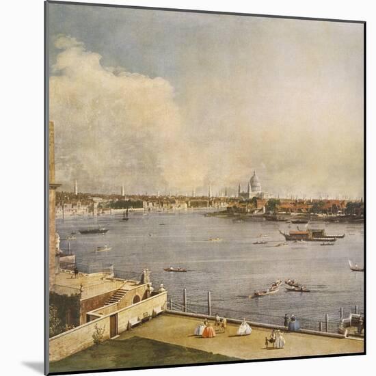 The Thames and the City of London from Richmond House, Whitehall, Westminster, C1747-Canaletto-Mounted Giclee Print
