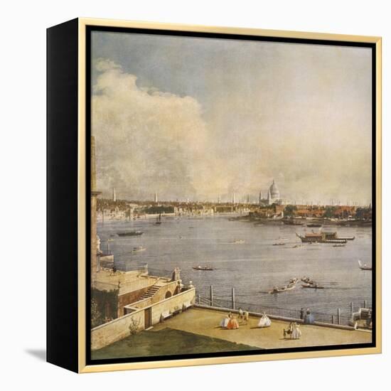 The Thames and the City of London from Richmond House, Whitehall, Westminster, C1747-Canaletto-Framed Premier Image Canvas