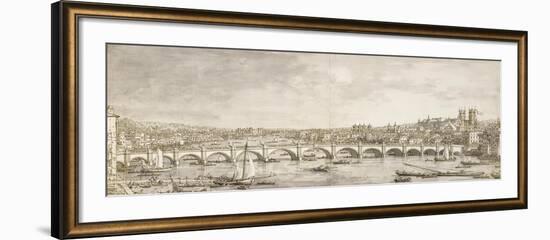 The Thames and Westminster Bridge from the North-Canaletto-Framed Art Print