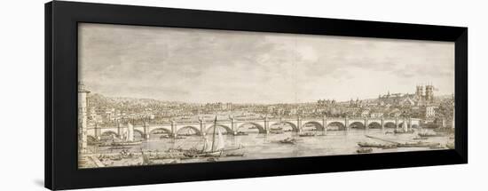 The Thames and Westminster Bridge from the North-Canaletto-Framed Art Print