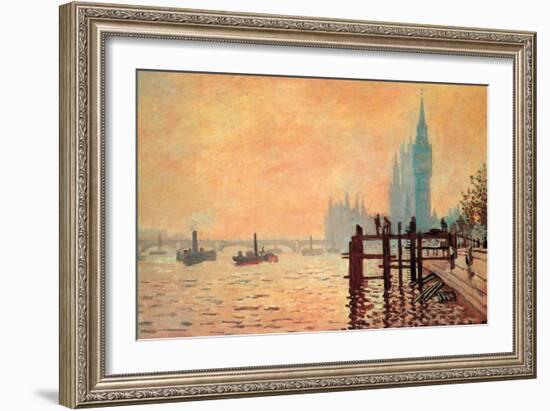 The Thames and Westminster-Claude Monet-Framed Art Print