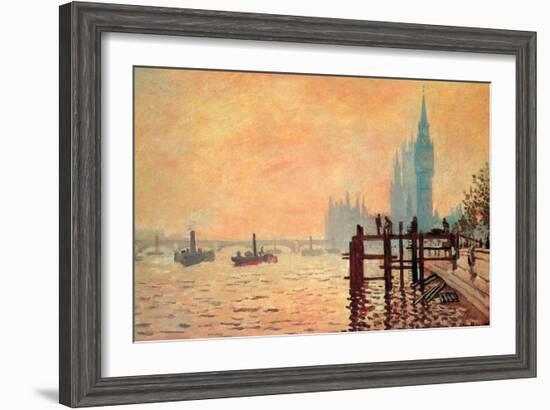 The Thames and Westminster-Claude Monet-Framed Art Print