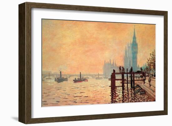 The Thames and Westminster-Claude Monet-Framed Art Print