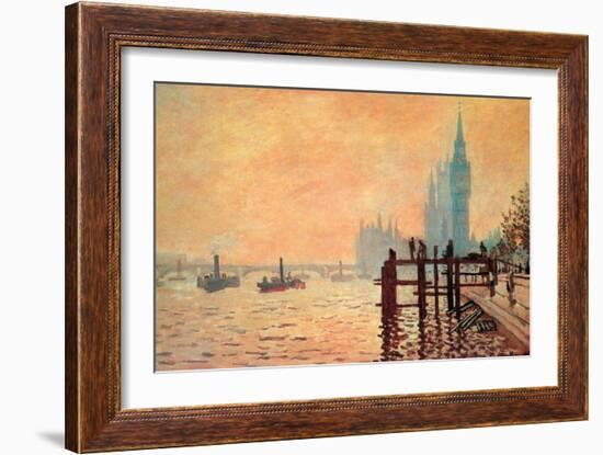 The Thames and Westminster-Claude Monet-Framed Art Print