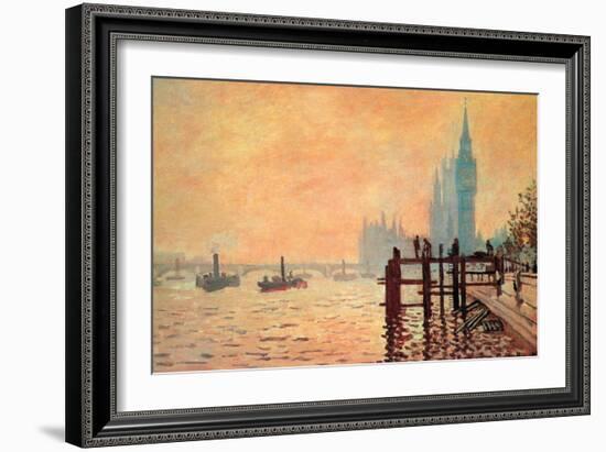 The Thames and Westminster-Claude Monet-Framed Art Print