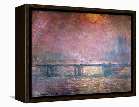 The Thames at Charing Cross, 1903-Claude Monet-Framed Premier Image Canvas