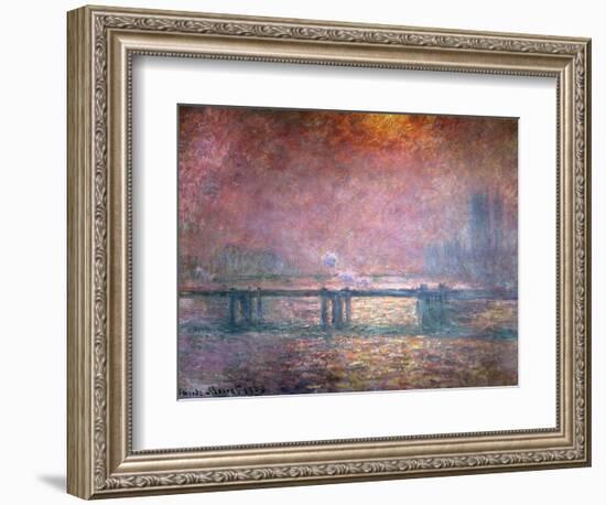 The Thames at Charing Cross, 1903-Claude Monet-Framed Premium Giclee Print