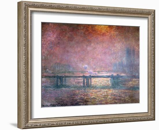 The Thames at Charing Cross, 1903-Claude Monet-Framed Giclee Print