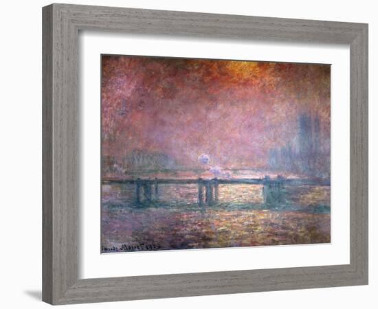 The Thames at Charing Cross, 1903-Claude Monet-Framed Giclee Print