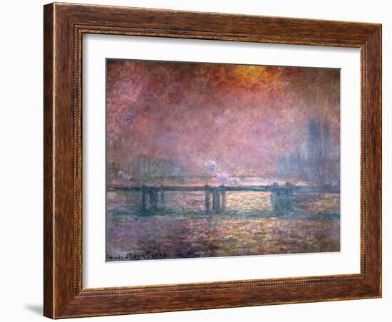 The Thames at Charing Cross, 1903-Claude Monet-Framed Giclee Print