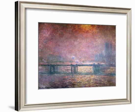 The Thames at Charing Cross, 1903-Claude Monet-Framed Giclee Print