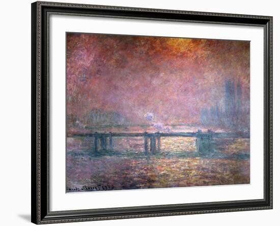 The Thames at Charing Cross, 1903-Claude Monet-Framed Giclee Print