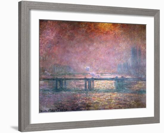 The Thames at Charing Cross, 1903-Claude Monet-Framed Giclee Print