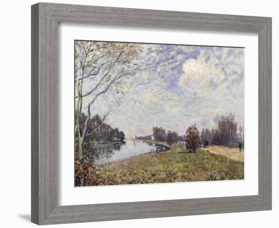 The Thames at Hampton Court, East Molesey-Alfred Sisley-Framed Giclee Print