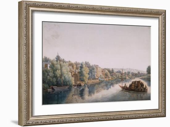 The Thames at Richmond, 1770-1780 (W/C on Paper)-William Marlow-Framed Giclee Print