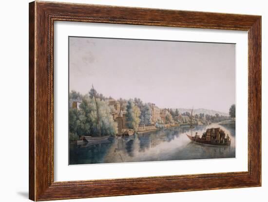 The Thames at Richmond, 1770-1780 (W/C on Paper)-William Marlow-Framed Giclee Print