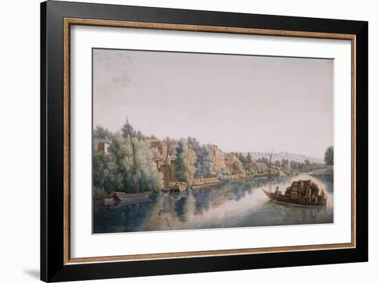 The Thames at Richmond, 1770-1780 (W/C on Paper)-William Marlow-Framed Giclee Print