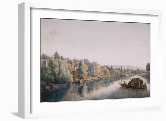 The Thames at Richmond, 1770-1780 (W/C on Paper)-William Marlow-Framed Giclee Print