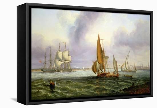 The Thames at Woolwich, 1859 (Oil on Canvas)-John Wilson Carmichael-Framed Premier Image Canvas