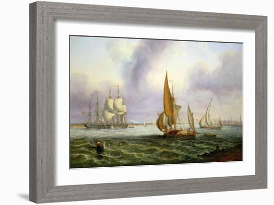 The Thames at Woolwich, 1859 (Oil on Canvas)-John Wilson Carmichael-Framed Giclee Print