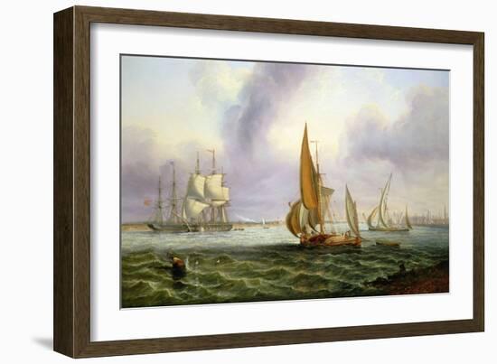 The Thames at Woolwich, 1859 (Oil on Canvas)-John Wilson Carmichael-Framed Giclee Print