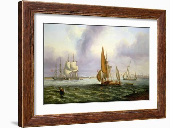 The Thames at Woolwich, 1859 (Oil on Canvas)-John Wilson Carmichael-Framed Giclee Print