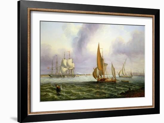 The Thames at Woolwich, 1859 (Oil on Canvas)-John Wilson Carmichael-Framed Giclee Print