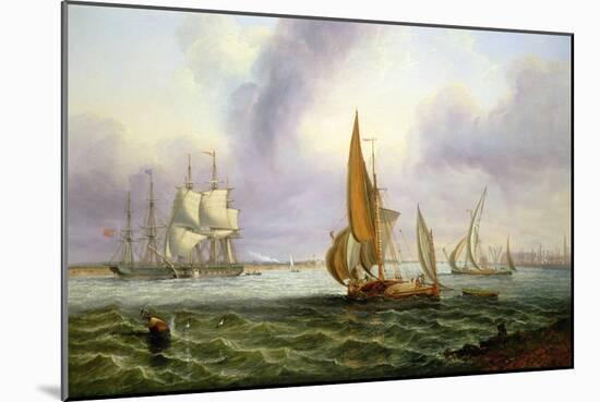 The Thames at Woolwich, 1859 (Oil on Canvas)-John Wilson Carmichael-Mounted Giclee Print