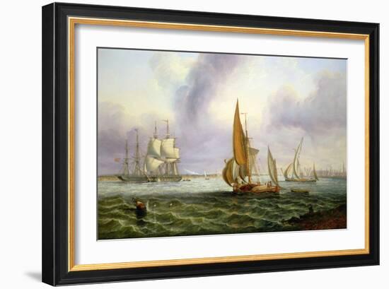 The Thames at Woolwich, 1859 (Oil on Canvas)-John Wilson Carmichael-Framed Giclee Print