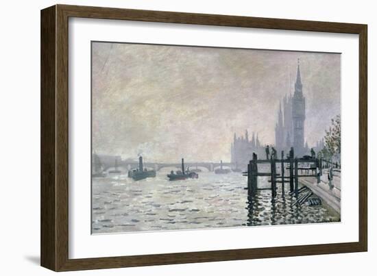 The Thames Below Westminster, 1871-Claude Monet-Framed Giclee Print